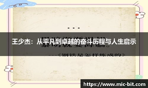 王少杰：从平凡到卓越的奋斗历程与人生启示